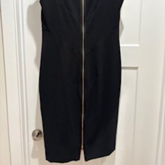 JNY Zip Back Black Midi Dress - Black Sz 12 - Picture 3 of 5